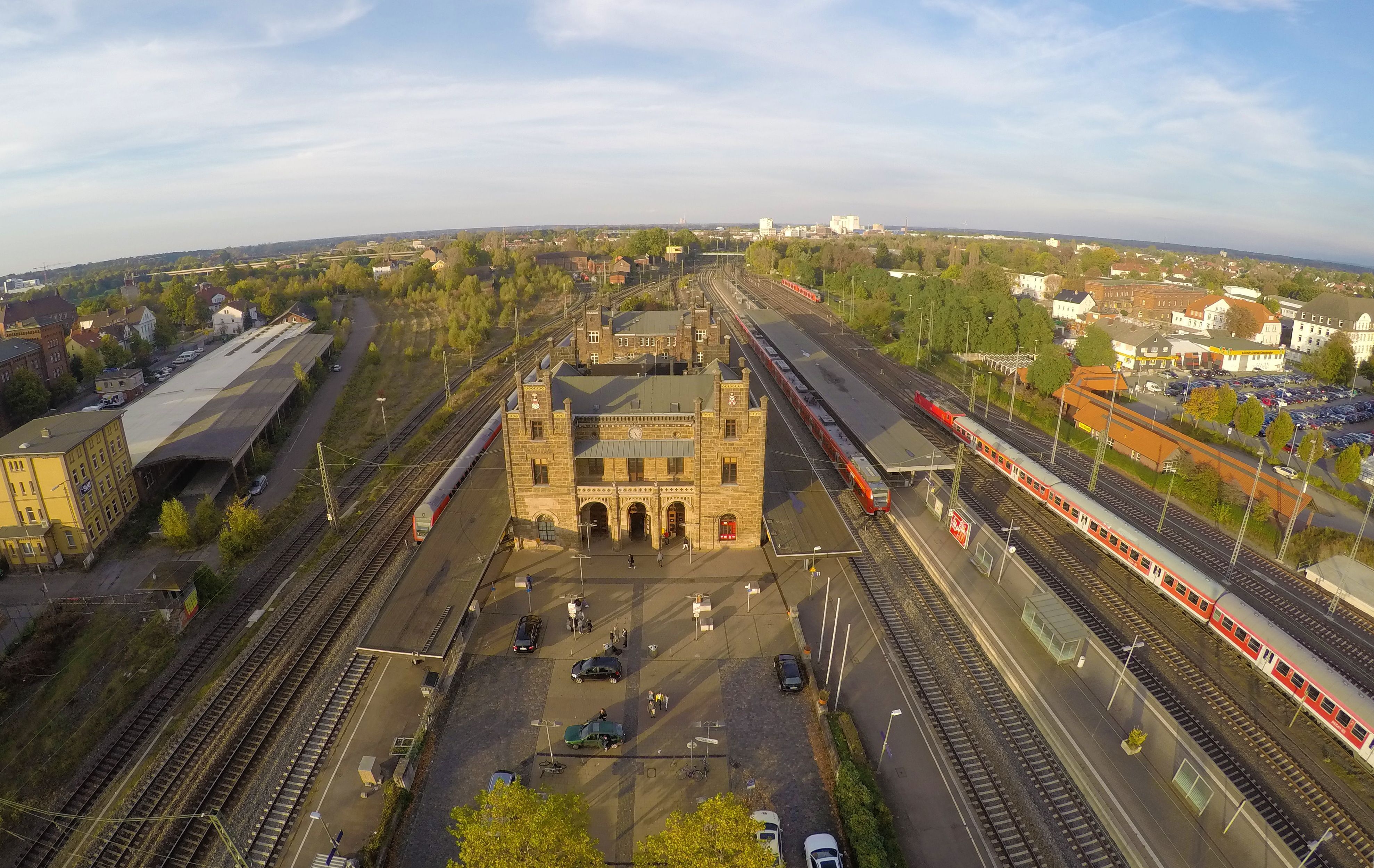 Luftaufnahme Mindener Bahnhofsgebäude