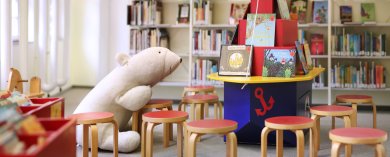 Bilderbuchbereich in der Stadtbibliothek Bilderbuchbereich in der Stadtbibliothek