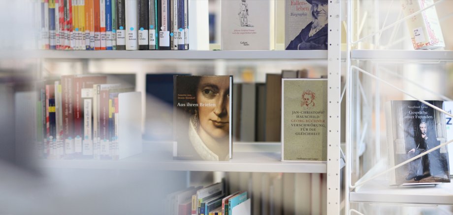 Bücherregal in der Stadtbibliothek Bücherregal in der Stadtbibliothek