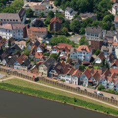 Luftaufnahme der Mindener Fischerstadt 