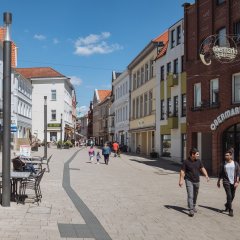 Blick in die Fußgängerzone Minden Einkaufstraße