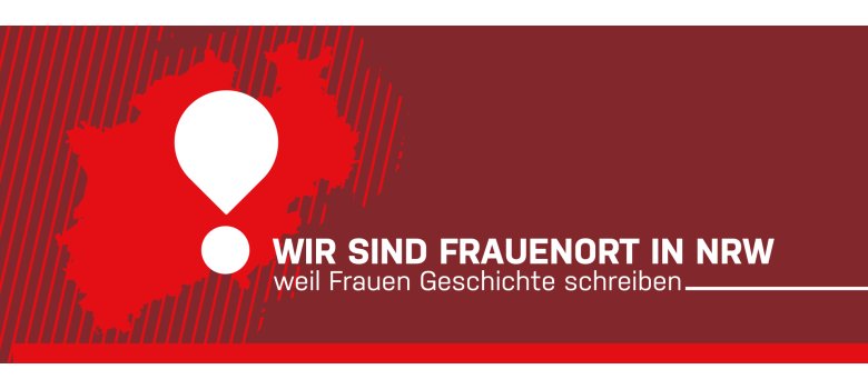 Banner mit Schriftzug FrauenOrte