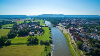 Luftbild Minden - Blick auf die Porta