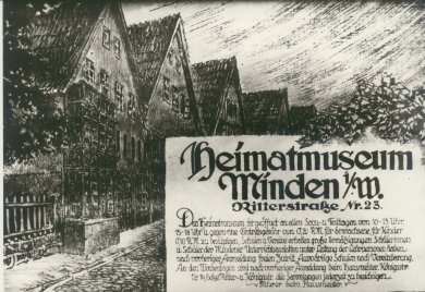 Historische Werbeanzeige für das Mindener Museum