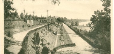Historische Ansicht der Terrassenanlage auf dem Mindener Nordfriedhof