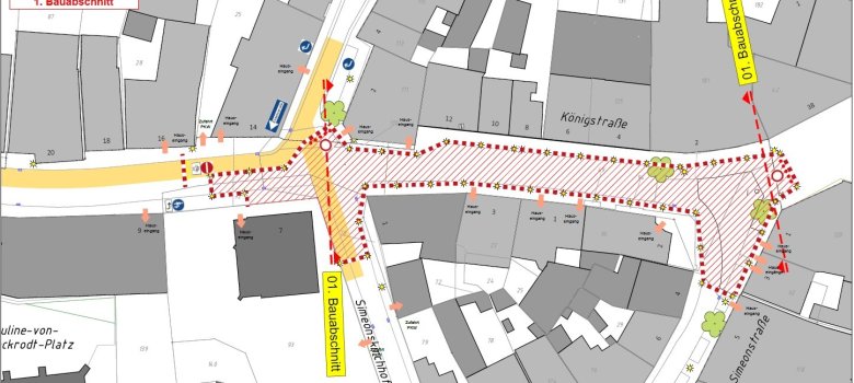 Verkehrslenkung 1. Bauabschnitt Kanalbaumaßnahme Königstraße