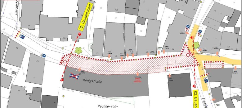 Verkehrslenkung 2. Bauabschnitt Kanalbaumaßnahme Königstraße