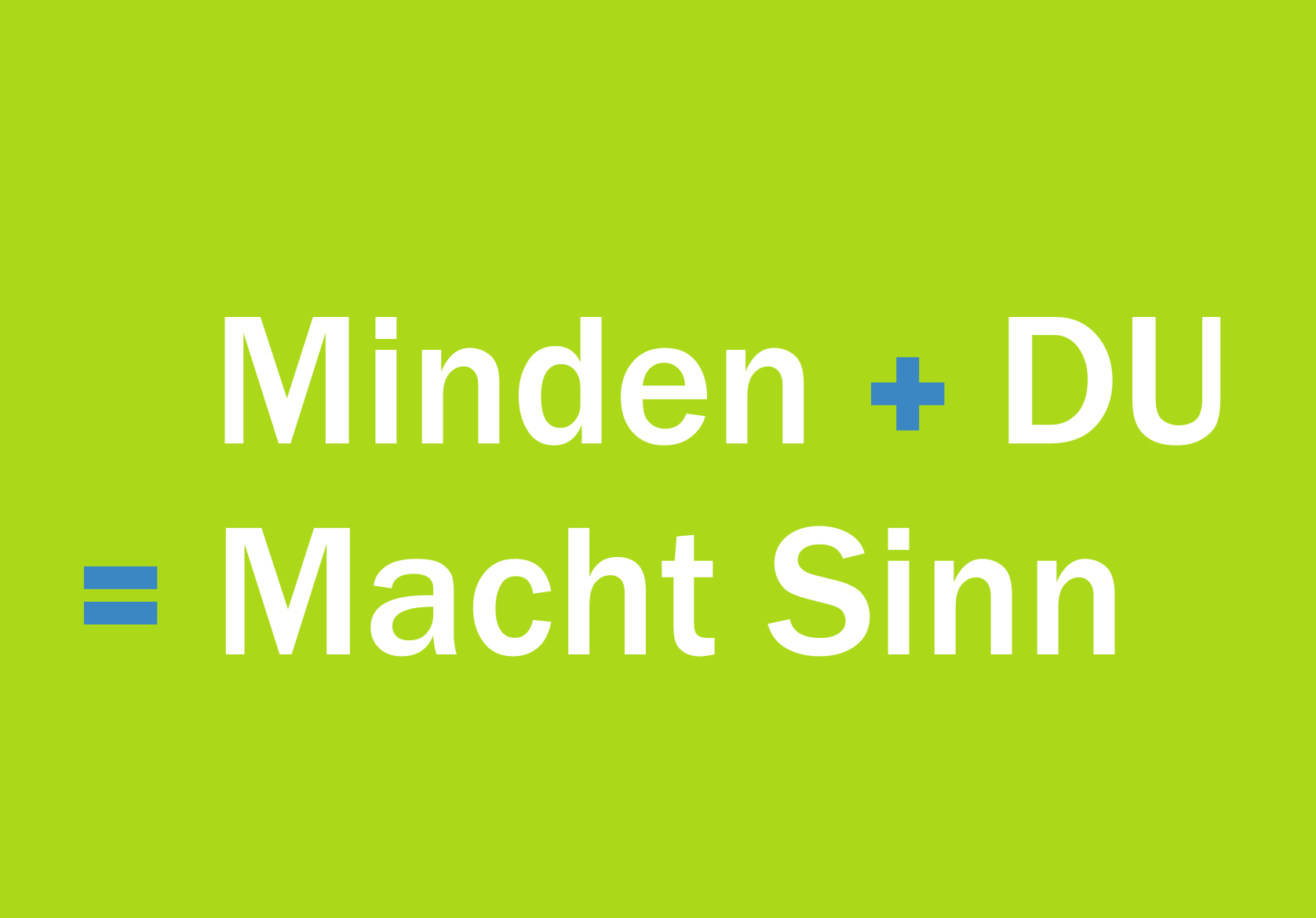 Ausbildung 2023 Grafik mit dem Claim "Minden+du=macht Sinn" zum Start des Bewerbungszeitraums für Auszubildende