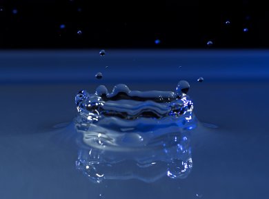 Bild Watercrown von Dirk Schubert Bild von einem Wassertropfen, der auf eine Wasseroberfläche trifft.