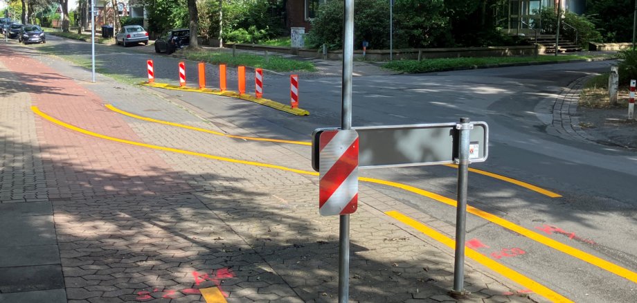 Am 4. August wurde der neue Verkehrsversuch auf der Straße Marienglacis eingerichtet Am 4. August wurde der neue Verkehrsversuch auf der Straße Marienglacis eingerichtet