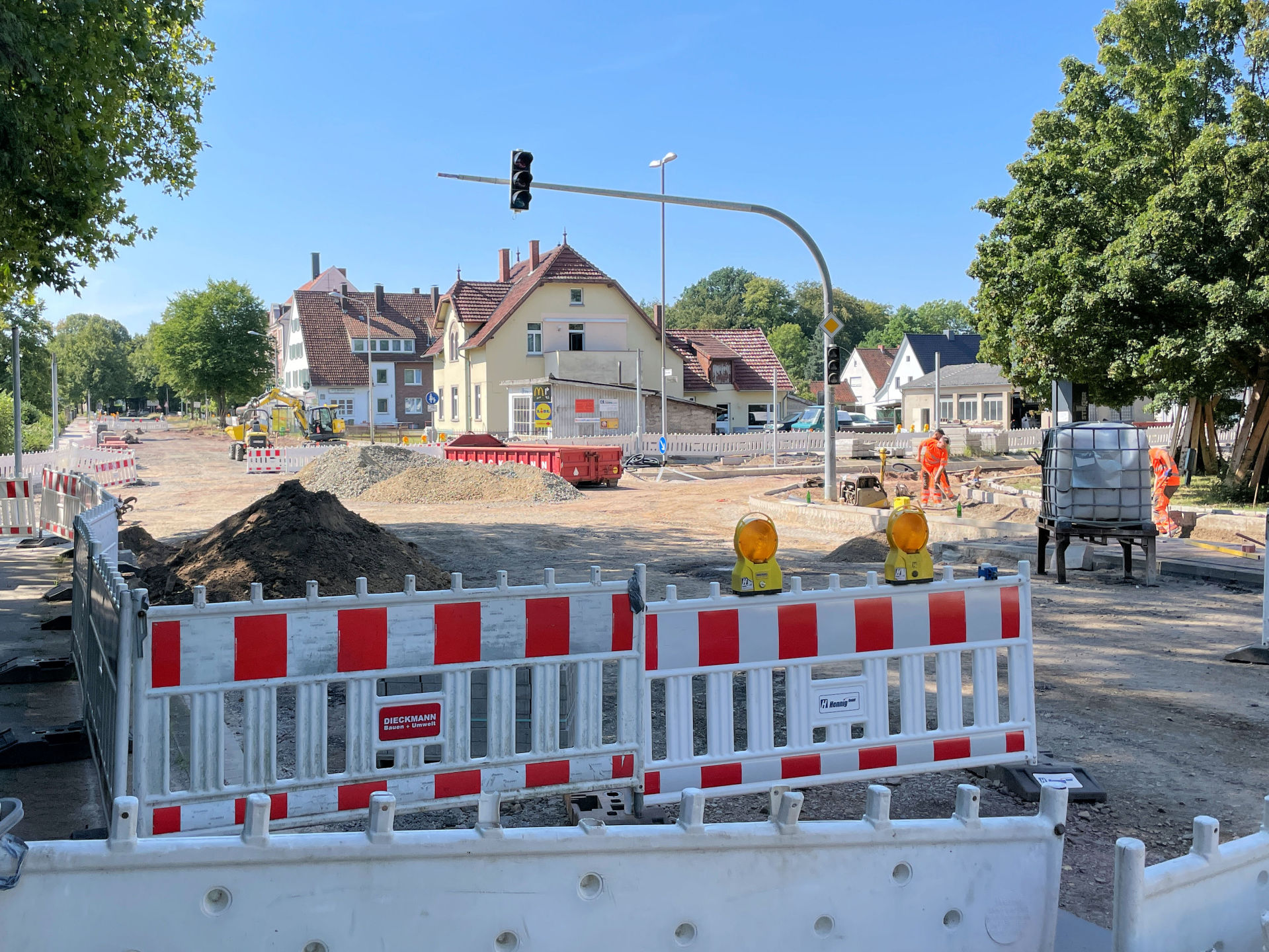 Auf der Kreuzung Marienstraße und Saarring beginnen am 7. September die Asphaltierungsarbeiten
