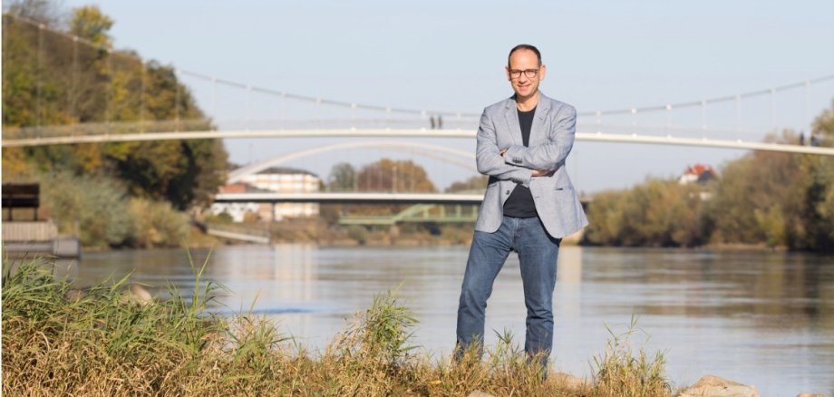 Bürgermeister Peter Kock an der Weser