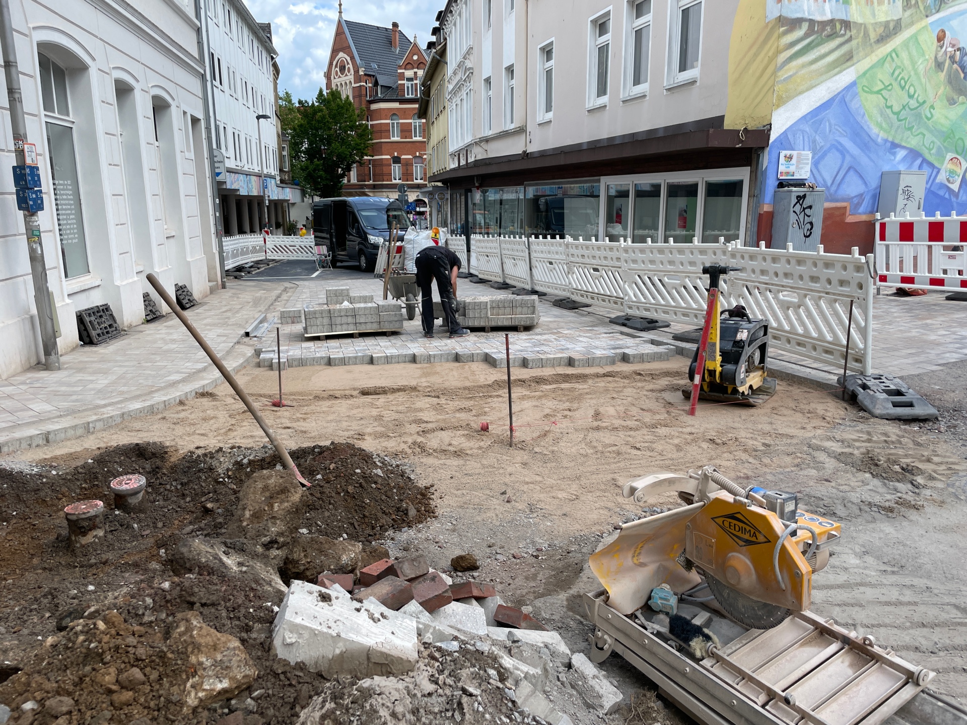 Der Ausbau der Königstraße kommt gut voran