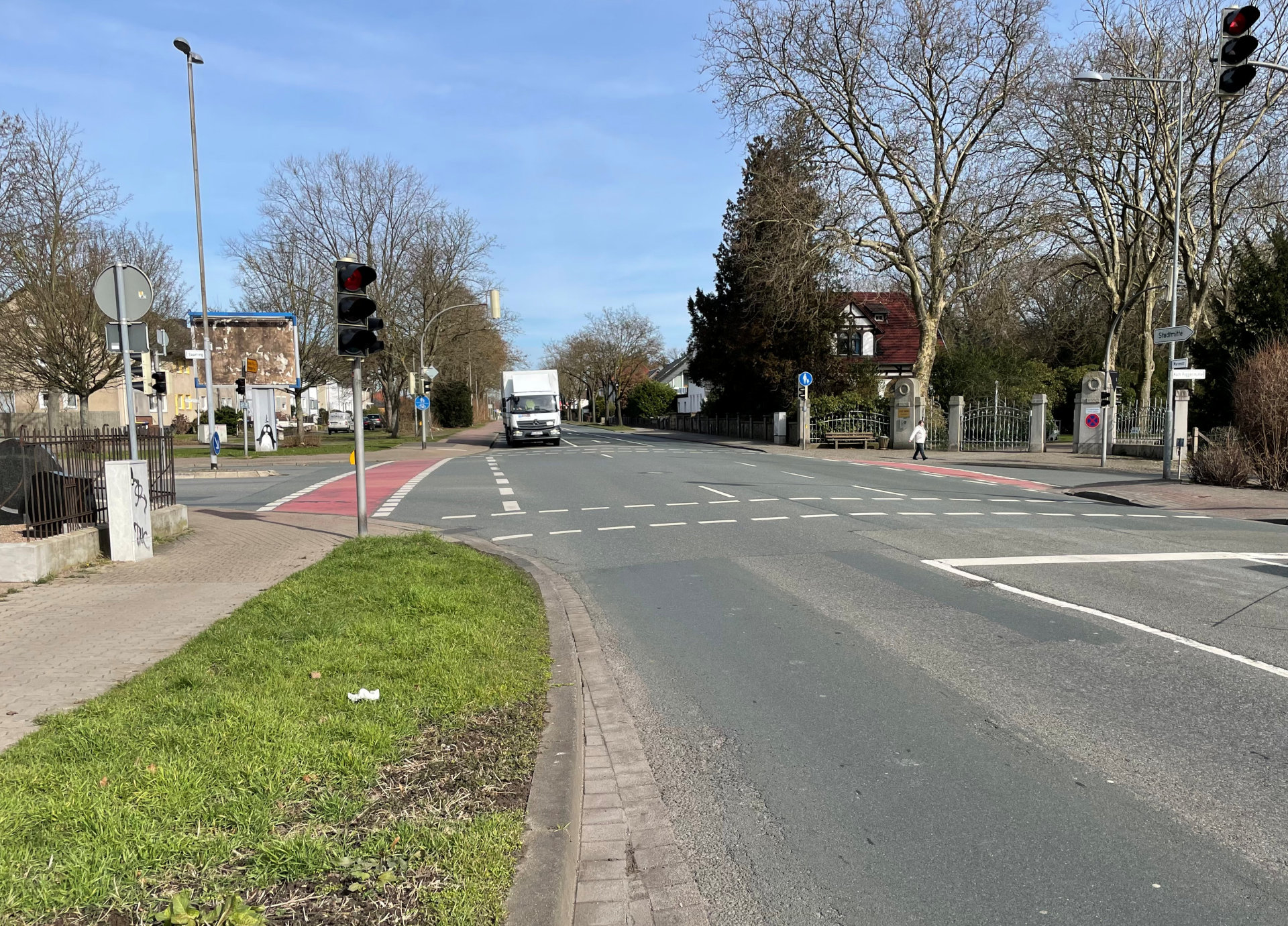 Die Kreuzung von Marienstraße und Saarring wird fahrradfreundlich ausgebaut