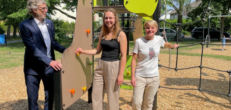Viel Spaß und Spannung verspricht der neugestaltete Spielplatz an der Edithstraße