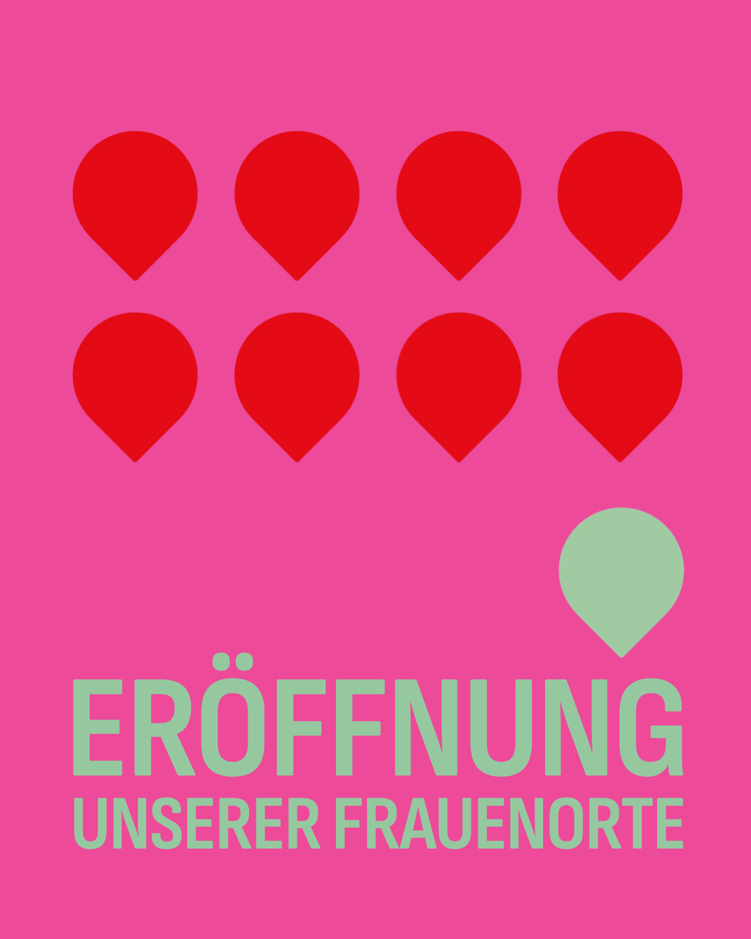 Insta-Grafiken Koopis - Eröffnung FrauenOrte pink Plural Grafik FrauenOrte