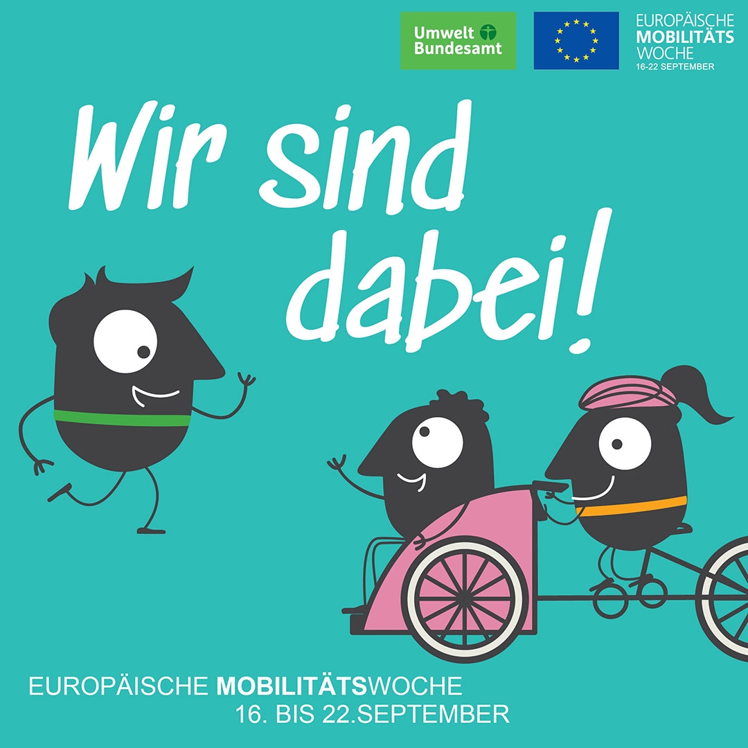 Europäische Mobilitätswoche 2025 Eine bunte Grafik zur Europäischen Mobilitätswoche 2025 vom 16. bis 22. September