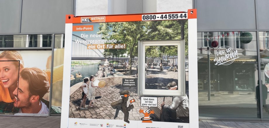 In der Bäckerstraße ist ein Infopoint aufgestellt worden