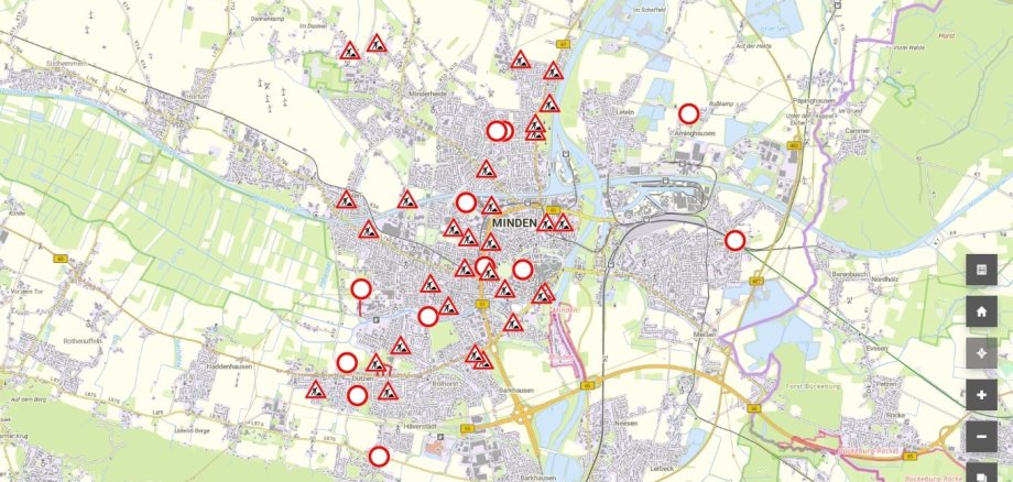 Die Baustellenkarte bietet eine gute Übersicht viele Informationen über die einzelnen Maßnahmen