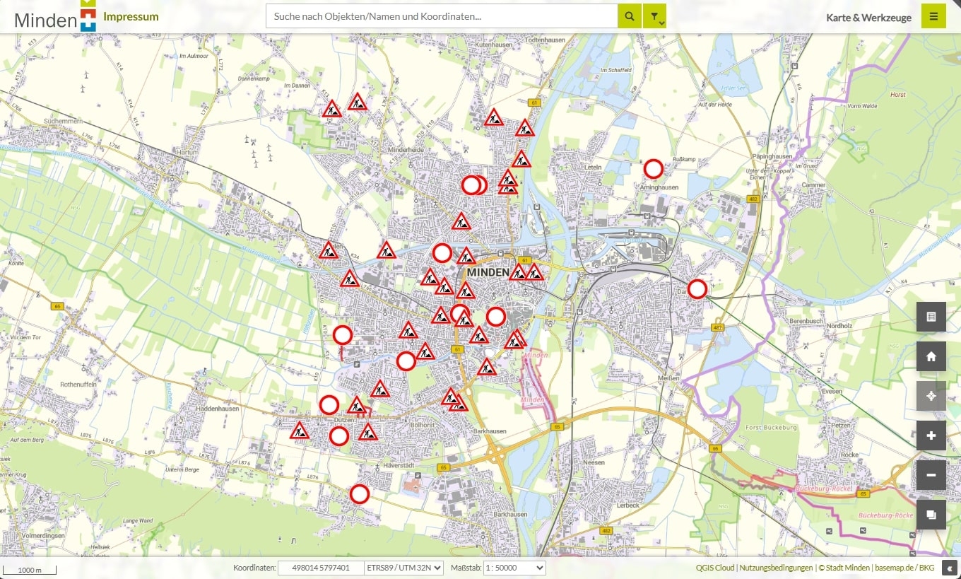 Die Baustellenkarte bietet eine gute Übersicht viele Informationen über die einzelnen Maßnahmen Die Baustellenkarte bietet eine gute Übersicht viele Informationen über die einzelnen Maßnahmen