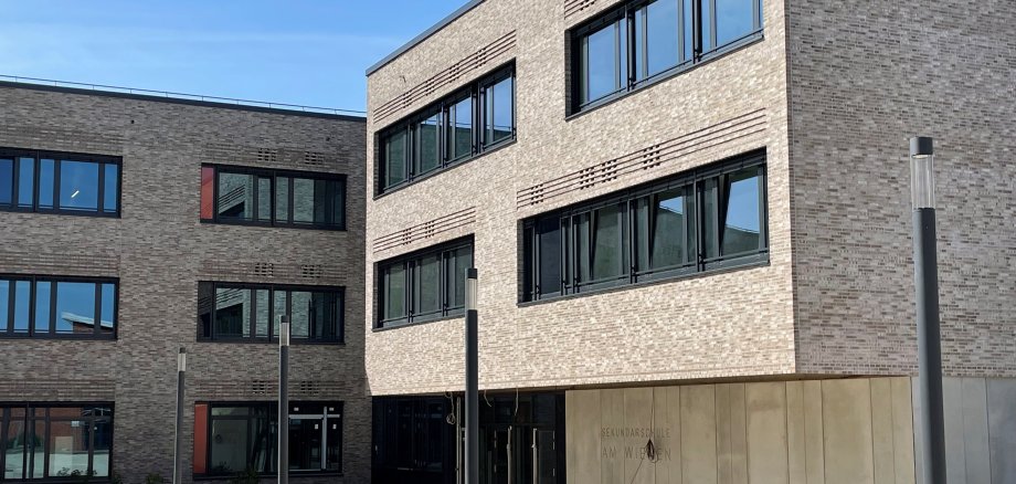 Fast fertig: der Neubau der Sekundarschule in Häverstädt