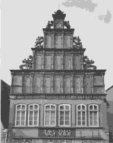 Historische Frontansicht der Fassade des Hauses Bäckerstraße 45 in Minden