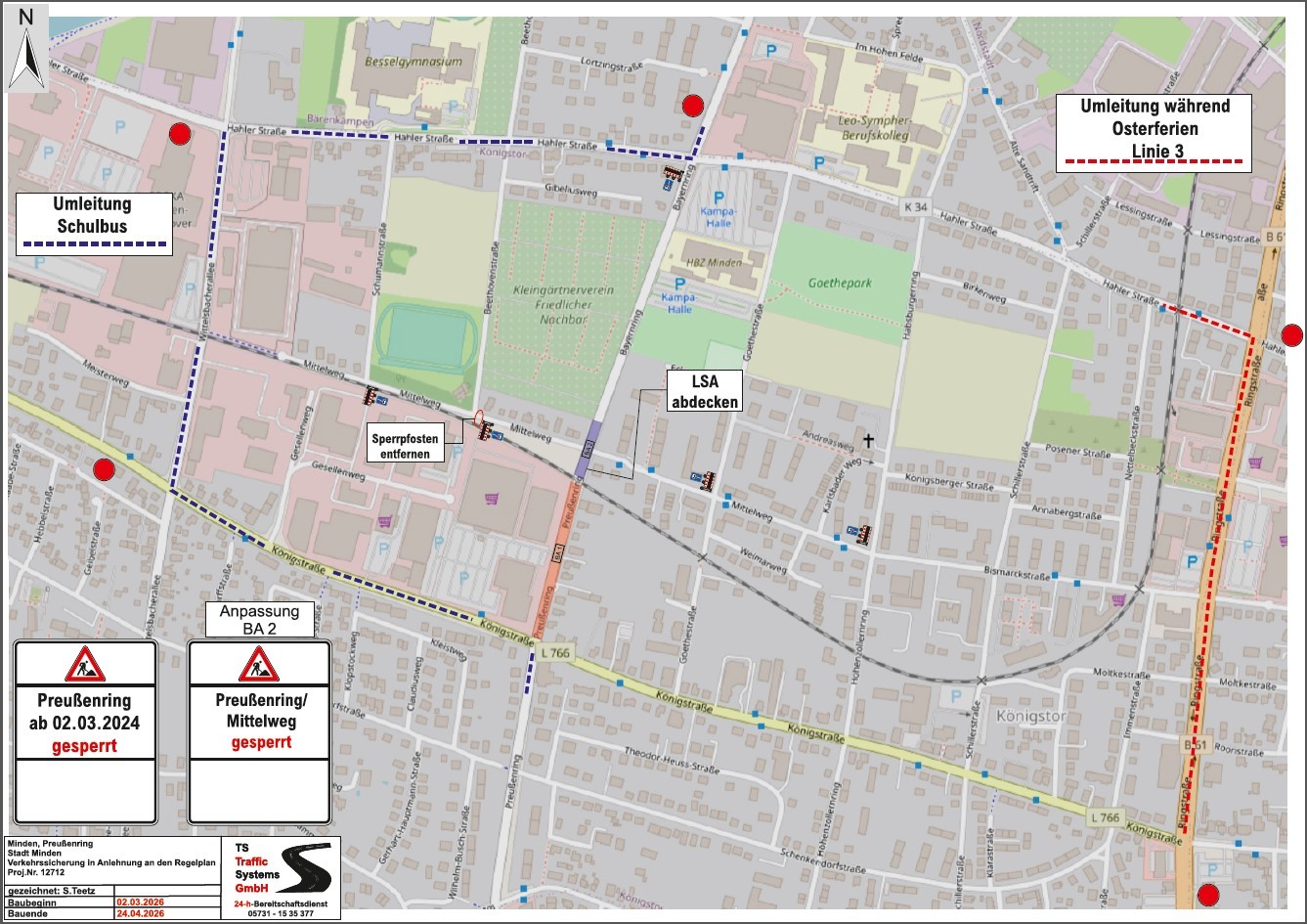 Karte Sperrung Preußenring