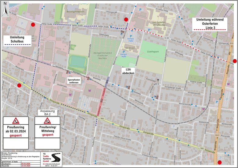 Umleitung Preußenring Buslinie 3