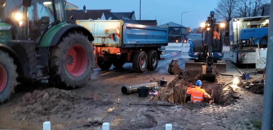 Reparatur am Wasserrohr in Hahlen