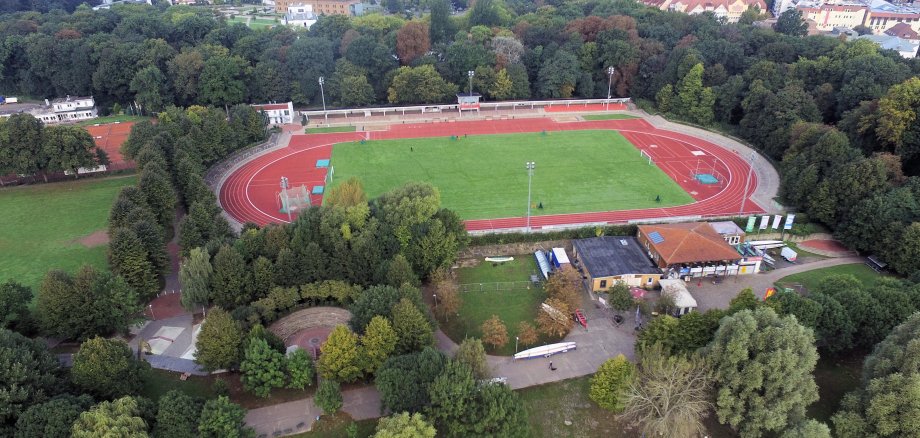 Sportstätten in Minden - Wesestadion von oben Sportstätten in Minden - Wesestadion von oben