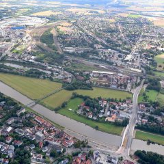 Luftbild rechtes Weserufer
