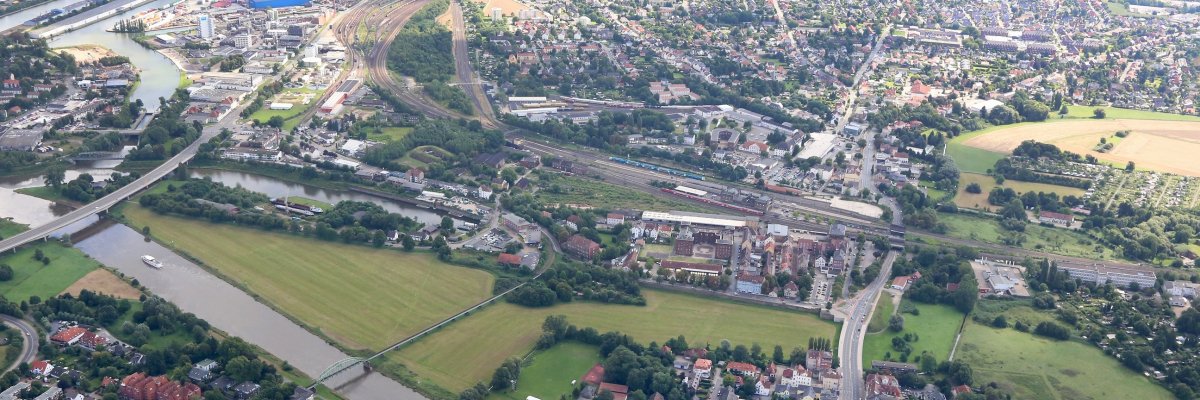 Luftbild rechtes Weserufer Luftbild rechtes Weserufer