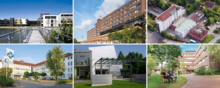 Fotocollage von allen zugehörigen Mühlenkreiskliniken