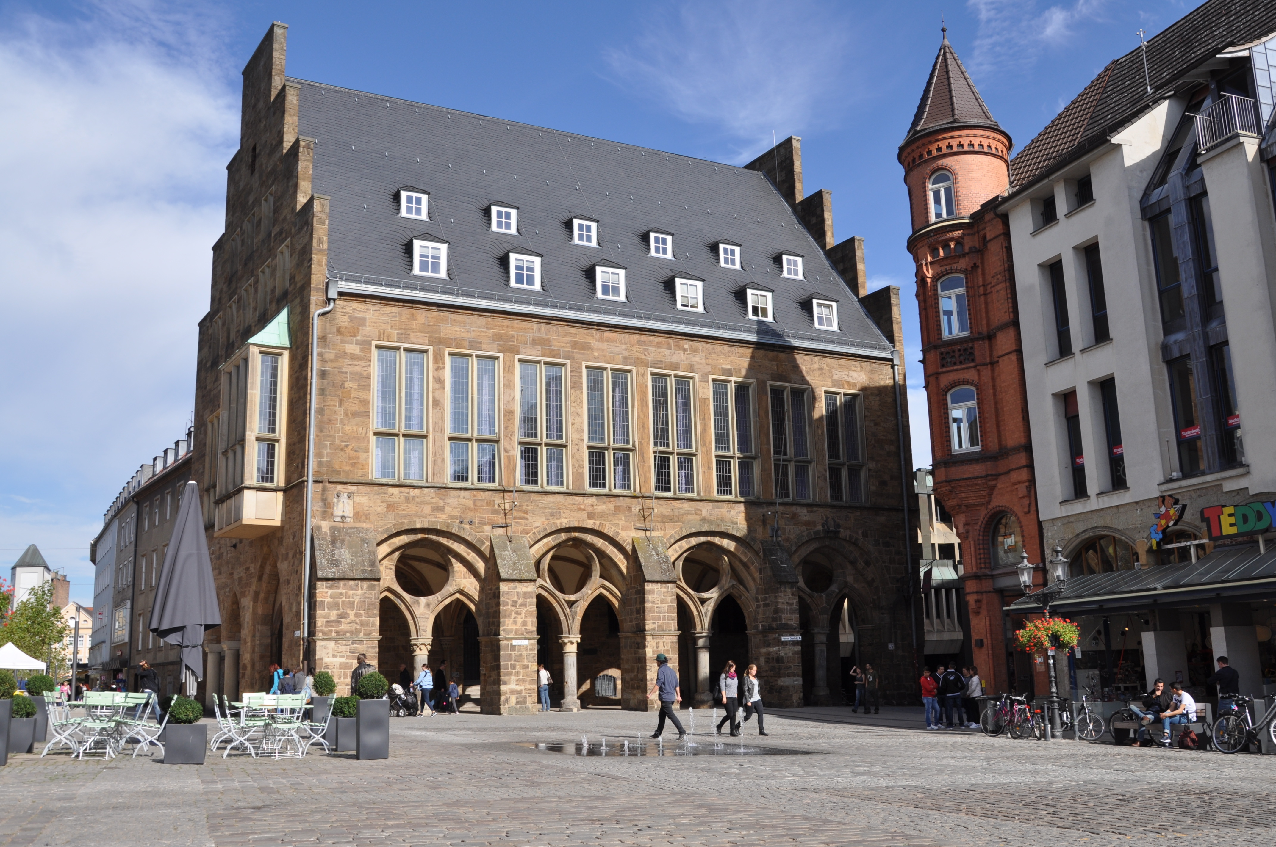Das historische Mindener Rathaus vom Marktplatz aus gesehen