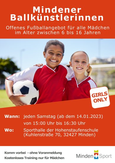 Flyer Mädchenfußball-Projekt Mindener Ballkünstlerinnen Flyer Mädchenfußball-Projekt Mindener Ballkünstlerinnen